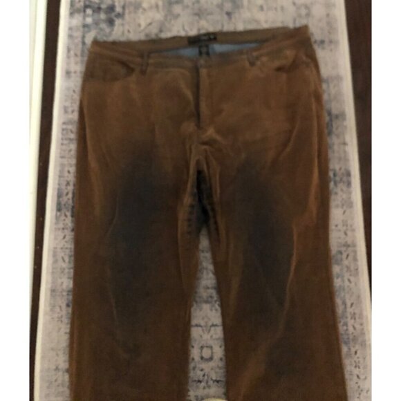 Women's Venezia Plus Size Suede Feeling Brown Distressed Size 26 Pant - Picture 2 of 8